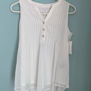 Charter Club New with Tag white short sleeve blouse Labeled PP